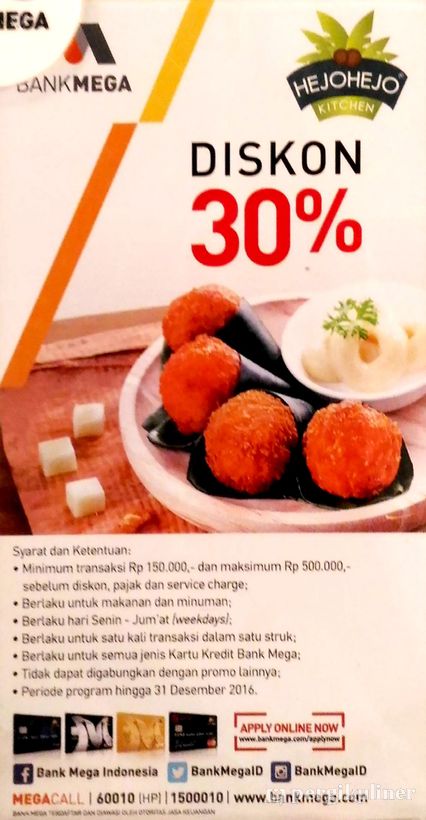 30% - Kartu Kredit Bank Mega(Weekdays) - Promo dan diskon di ...