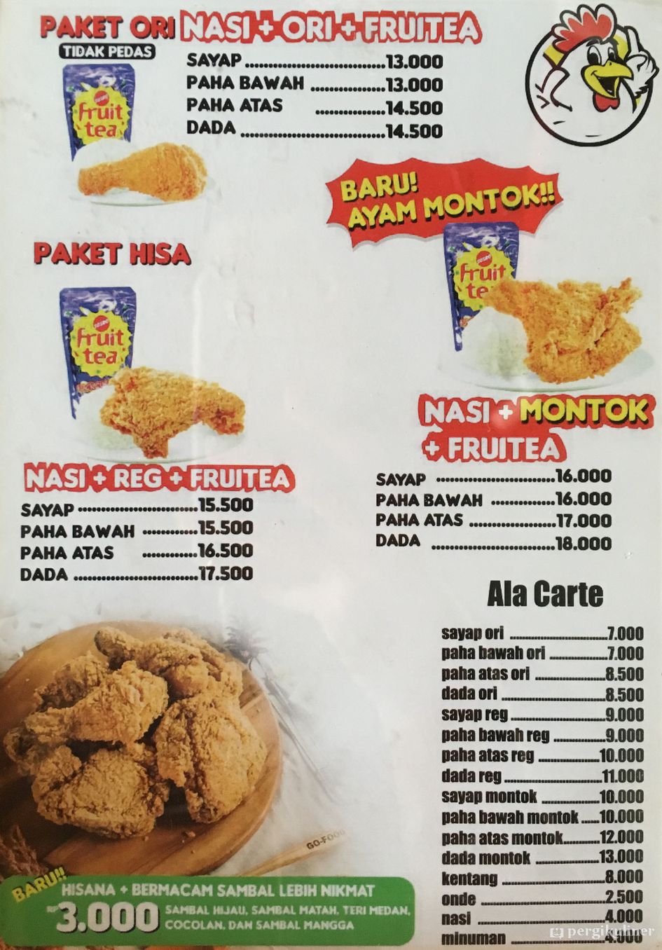 Selalu diperbarui! Menu Hisana Fried Chicken, Kiaracondong, Bandung
