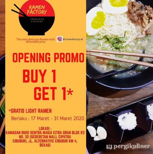 Promo Opening Buy 1 Get 1 di Ramen Factory