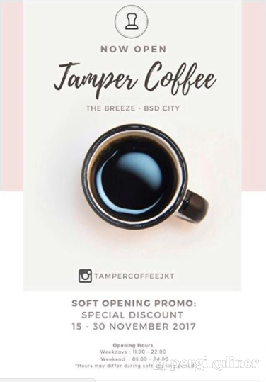20% - Soft Opening Promo di Tamper Coffee