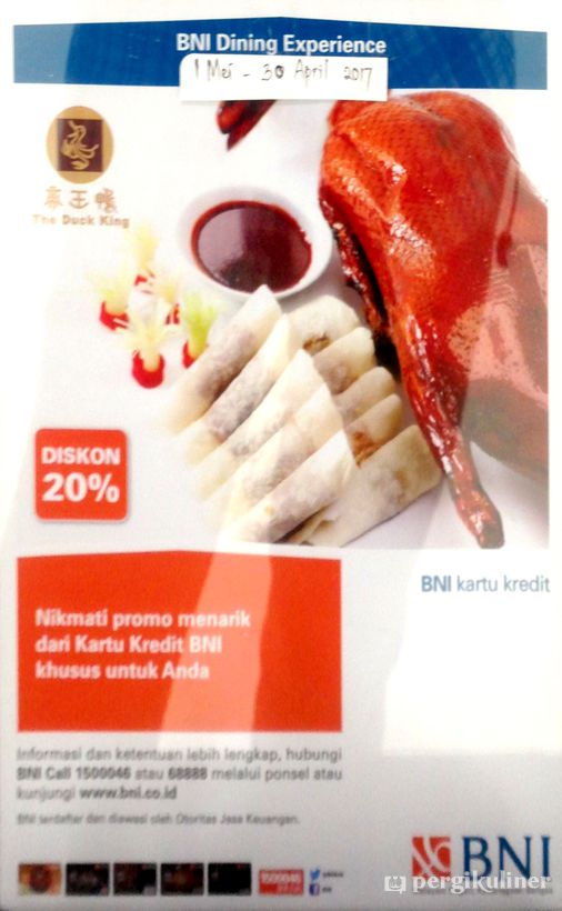 20% - Kartu Kredit BNI - Promo dan diskon di The Duck King, Puri